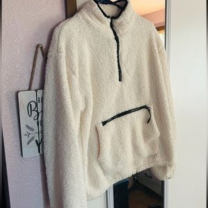 Womens Fuzzy White Coat